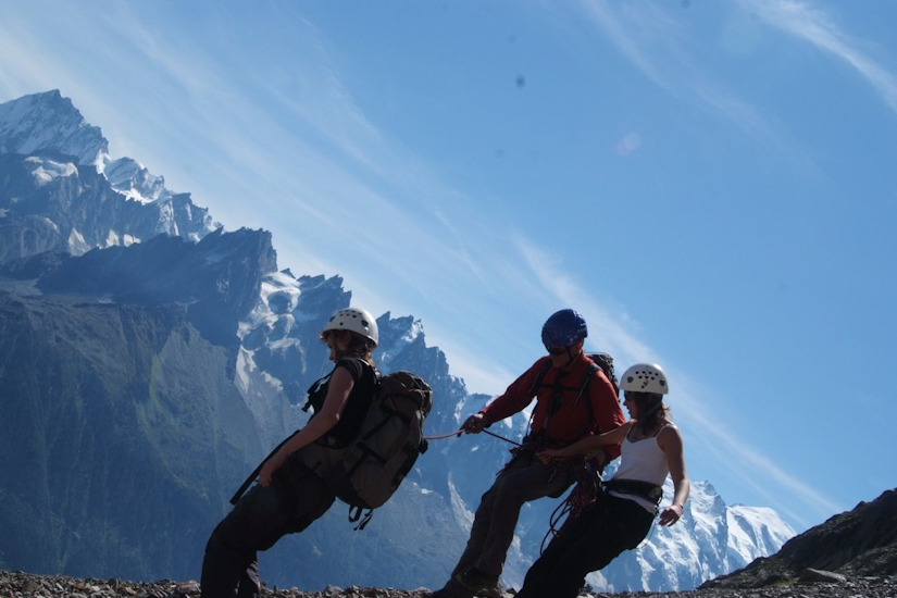 Avec pour décor, toutes les aiguilles de Chamonix ! Ca en jette !