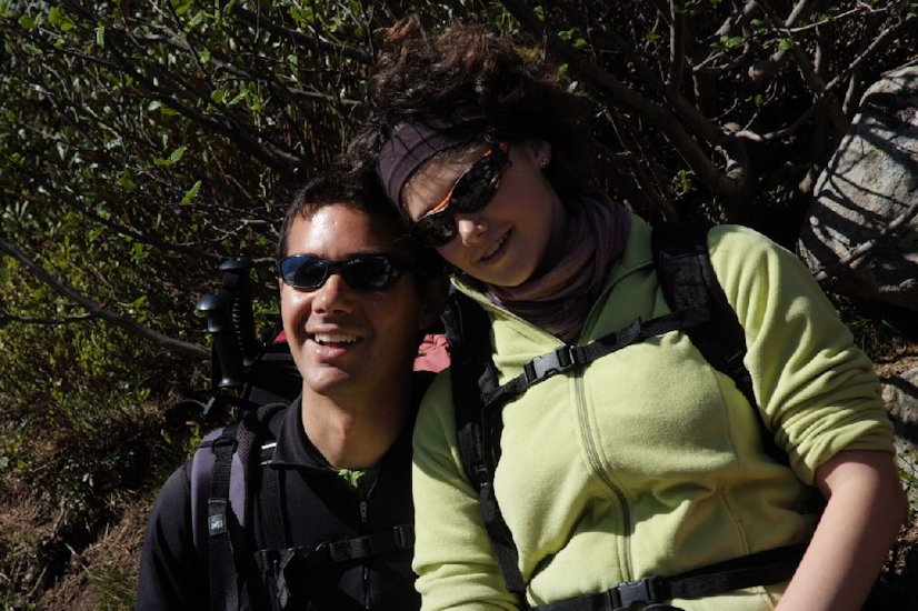 Le retour vers des altitudes moins élevées est l’occasion de quelques retrouvailles amicales ! (Jérôme et Cosette)