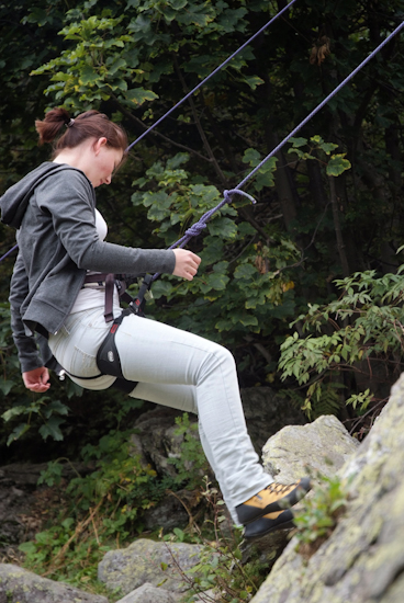 Descente sautillante pour Julie !