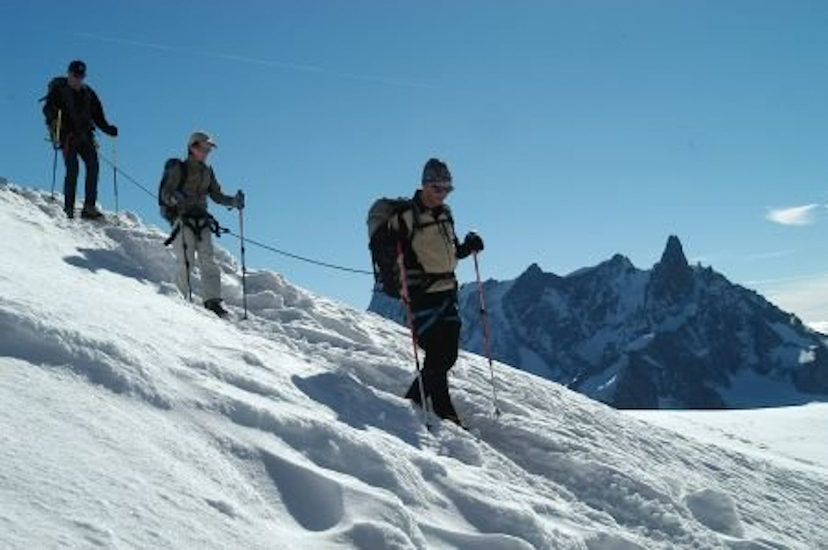 Attention passage de la Rimay, corde bien tendue car crevasse !