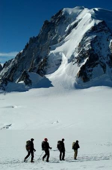 Devant nous, notre objectif : le Mont-Blanc du Tacul !