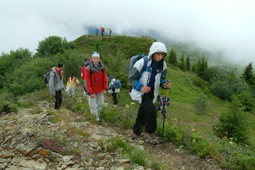 Danièle premier en haut du Prarion !