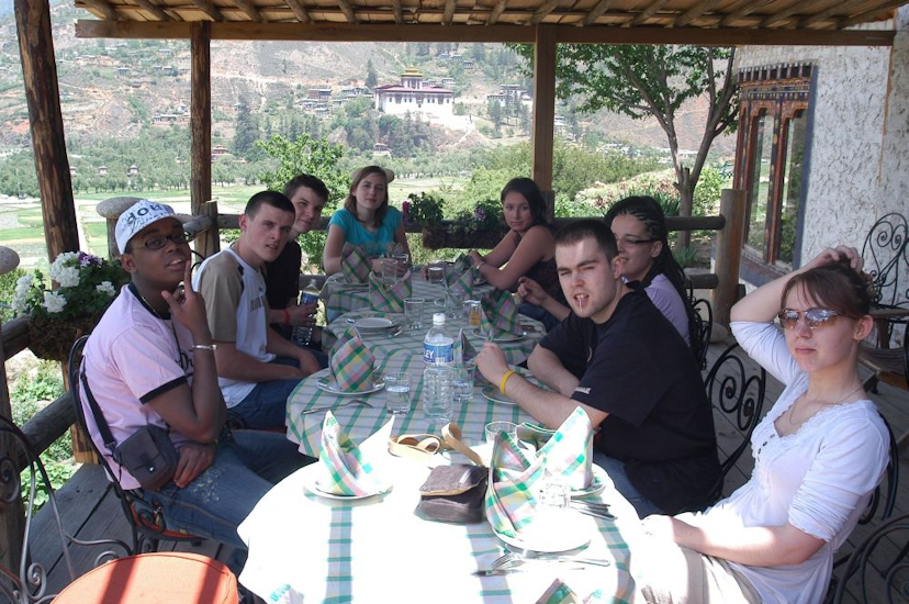 Petite pause au restaurant  de Paro au Gantse hotel où nous profiterons d