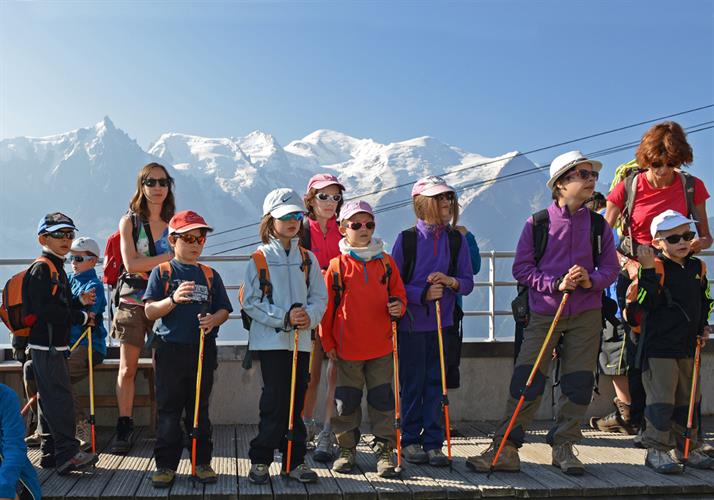 Des explications nourries par Anne Laure devant la magnifique chaine du Mont Blanc
