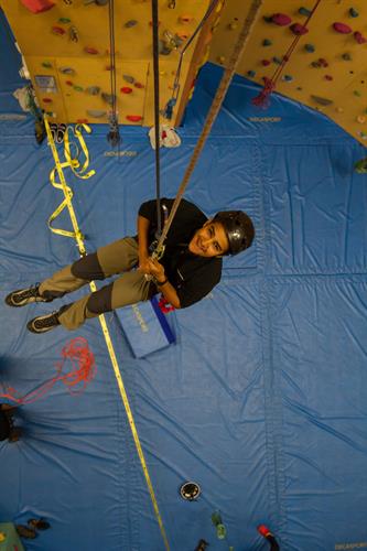 Mehdi heureux sur le rappel vertical !